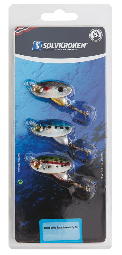 Sølvkroken Sluksett Spesial Spinner Holografisk 3-pk