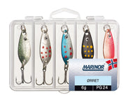 Marinor Sluksett Ørret Ass 5-pk M-slukboks - Fiskenerden.no