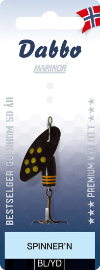 Dabbo Spinner-n Orginal Sort m-gule prikker