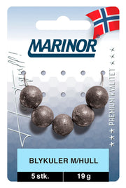 Marinor Blykuler m-hull 5-pk 19g - Fiskenerden.no