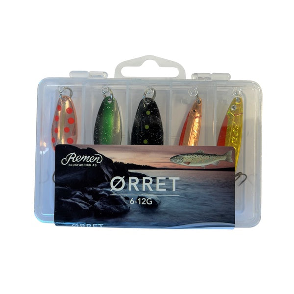 Ørretboksen 6-12g Remen 5pk - Fiskenerden.no