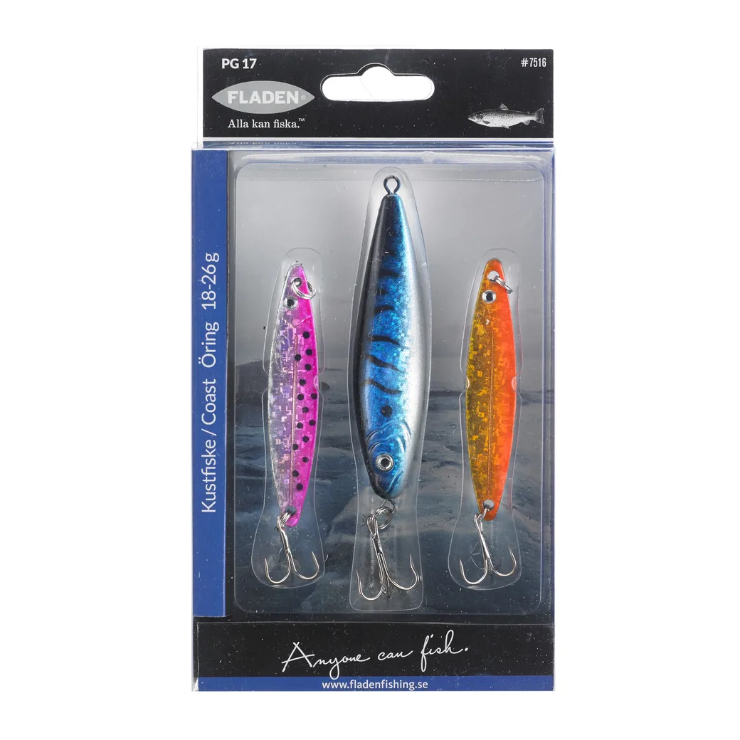 Fladen Kystfiske/sjøørretsett Ass 3-pk
