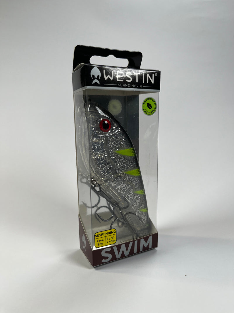 Westin Swim Glidebait 12cm 53g Silver Lime Flash - Fiskenerden.no