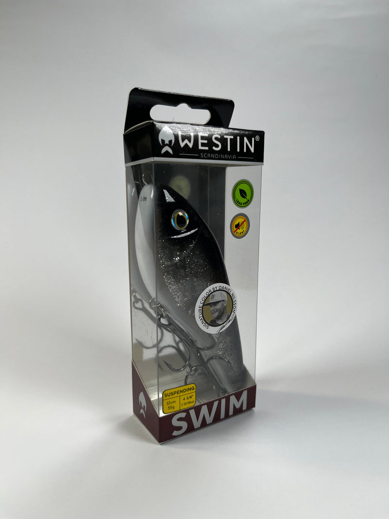 Westin Swim Glidebait 12cm 55g Midnight Silver Shiner - Fiskenerden.no