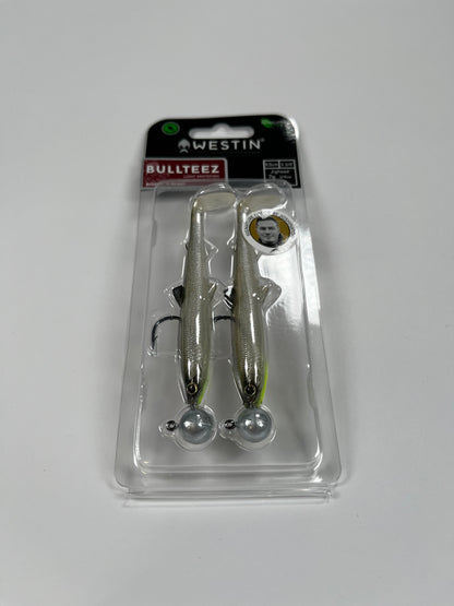 Westin BullTeez Shadtail 9,5cm 7g Silver Current (2pc) - Fiskenerden.no