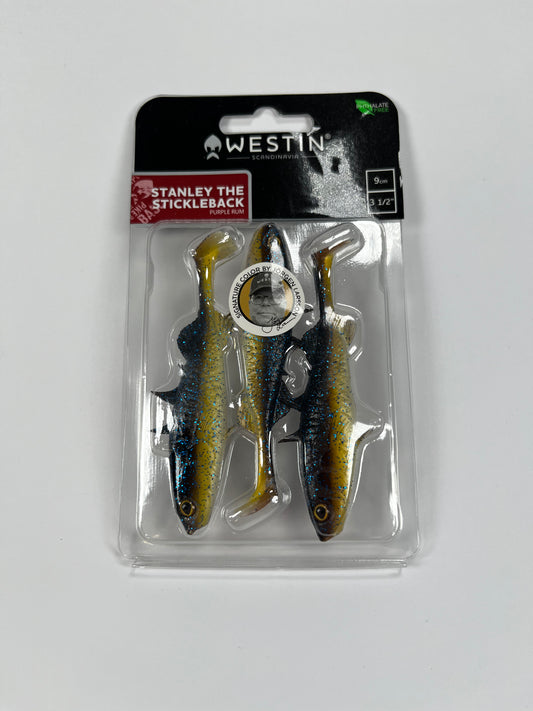 Westin Stanley The Stickleback Shadtail 9cm 7g Royal Current (3pc) - Fiskenerden.no