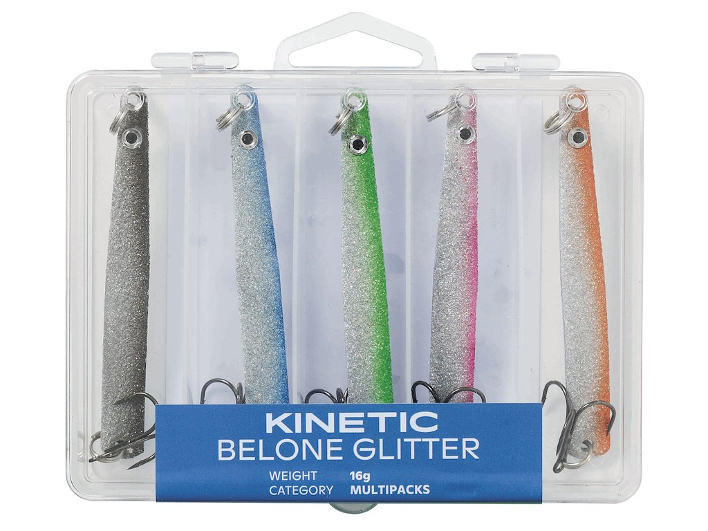 Kinetic Belone Glitter 16G Mix 5pk - Fiskenerden.no