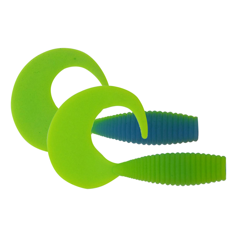 Curlypup 5.1Cm Baby Blue/Chartreuse - Fiskenerden.no