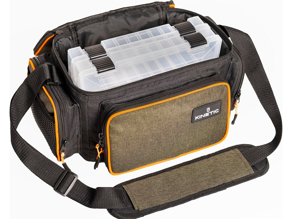 Slukveske 2 Box System M Olive Melange/Orange - Fiskenerden.no