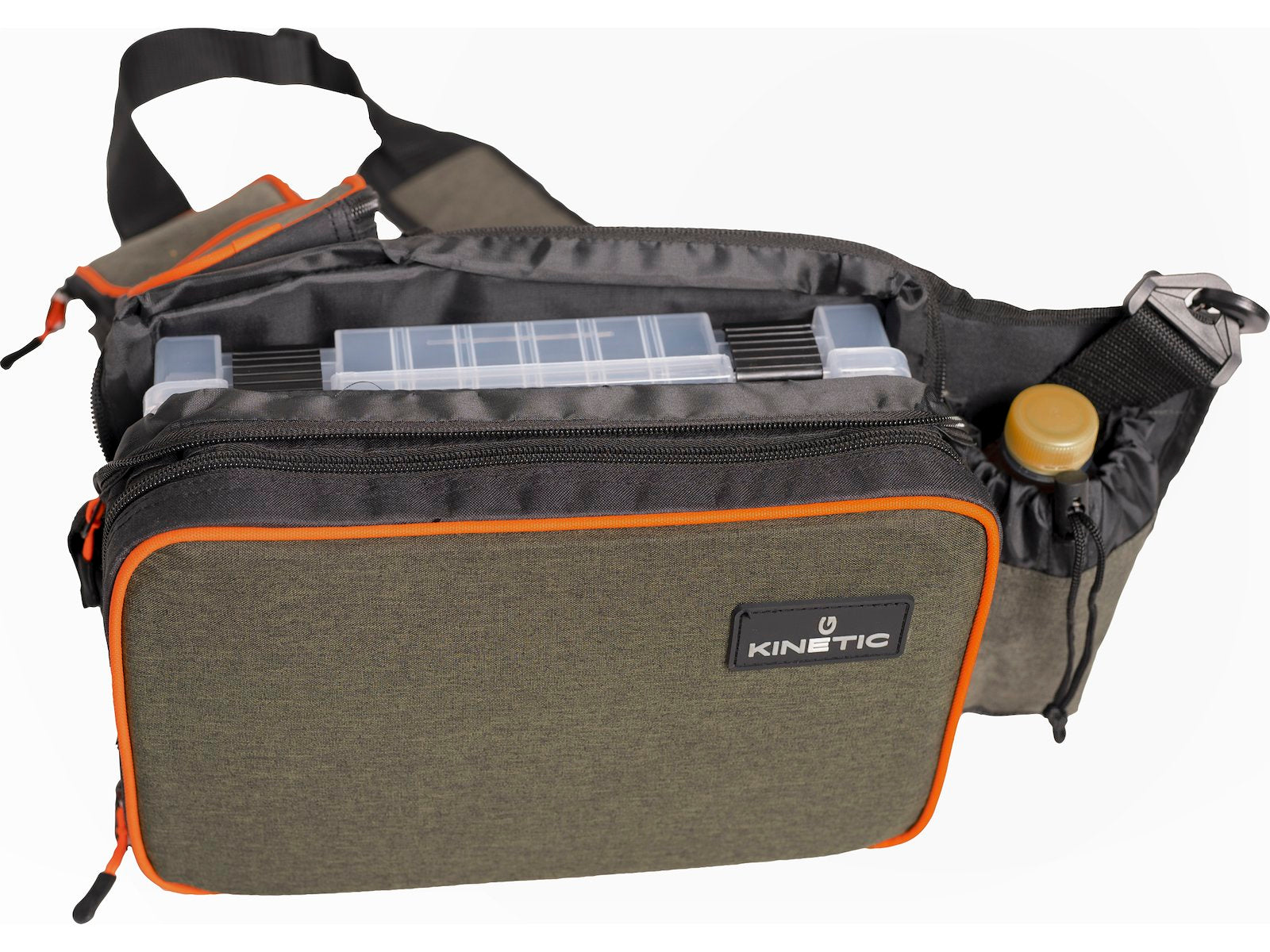 Slukveske Slingbag 1 Box Olive Melange/Orange - Fiskenerden.no